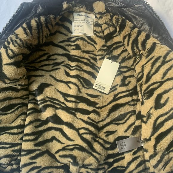 Zadig & Voltaire Luka Leather Fur Lined Jacket XS NWT - Picture 7 of 14